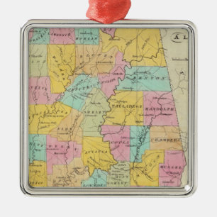 Ornement En Métal Carte de l'état de l'Alabama