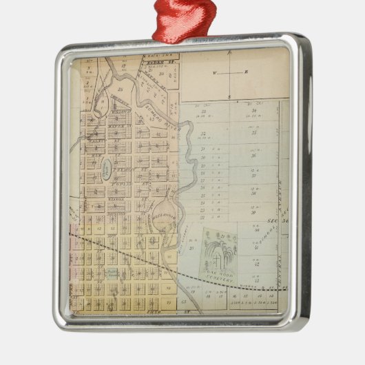 Ornement En Métal Carte de Rochester, Minnesota (Gauche)