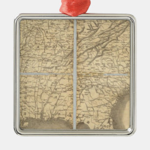 Ornement En Métal Carte des états sudiste