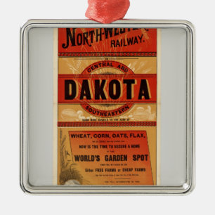 Ornement En Métal Carte des lignes de Chicago et de Northwestern