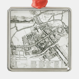 Ornement En Métal Carte d'Oxford, 1643