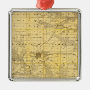 Ornement En Métal Carte du comté de Jefferson, état de l'Iowa