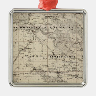 Ornement En Métal Carte du comté de Jones, état de l'Iowa