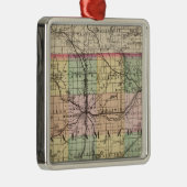 Ornement En Métal Carte du comté de Kalamazoo, Michigan (Droite)