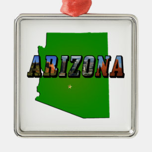 Ornement En Métal Carte et texte de l'image de l'Arizona