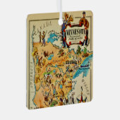 Ornement En Métal Carte illustrée du Minnesota (Avant droite)