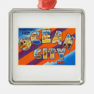Ornement En Métal Carte postale de Vintage voyage de DM du Maryland