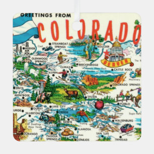 Ornement En Métal Carte postale vintage Colorado
