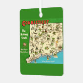 Ornement En Métal Carte Retro, Connecticut Vintage (Avant gauche)