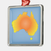 Ornement En Métal Carte Sunny Australie (Gauche)