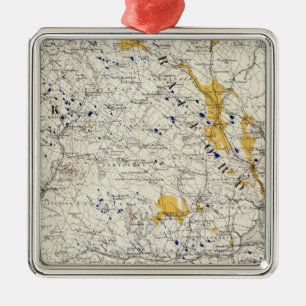 Ornement En Métal Carte topographique et glaciaire du New Hampshire