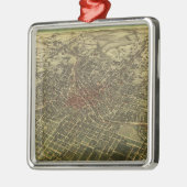Ornement En Métal Carte vintage d'Atlanta (1892) (Gauche)
