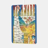 Ornement En Métal Carte vintage Delaware (Avant gauche)