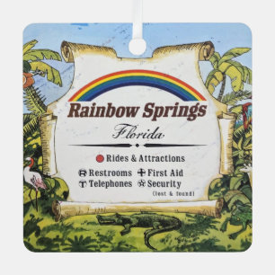 Ornement En Métal Carte vintage Rainbow Springs Floride