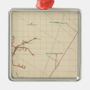 Ornement En Métal Cartes de mine de Comstock numéro VIX