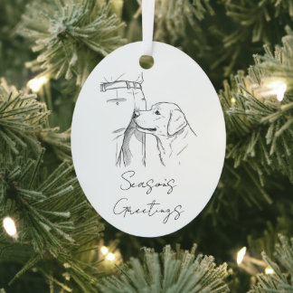 Ornement En Métal Cartes de vœux de Noël pour amateur de chien drôle