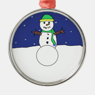 Ornement En Métal Cartoon Snowman
