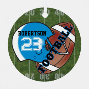 Ornement En Métal Casque bleu avec football