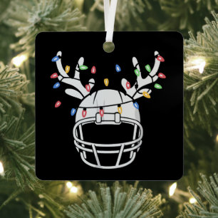 Ornement En Métal Casque de football avec lumières de Noël Xmas drôl