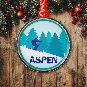 Ornement En Métal Cercle de ski Aspen