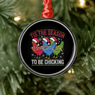 Ornement En Métal C'est la saison d'être Chicking Xmas Chicken Weste