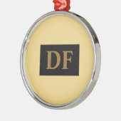 Ornement En Métal Champagne Personnalisé Avec Initiales D'Or (Gauche)