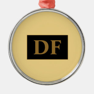 Ornement En Métal Champagne Personnalisé Avec Initiales D'Or
