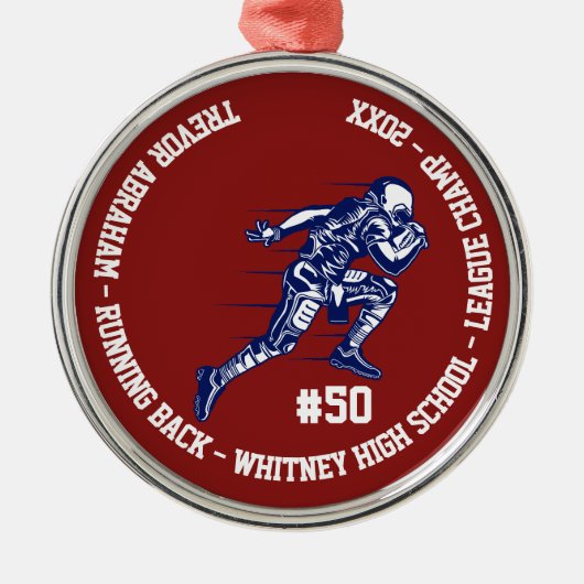 Ornement En Métal Championne de football Championne de l'équipe de M (Devant)