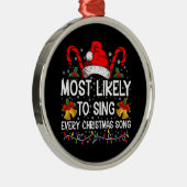 Ornement En Métal Chantez très probablement chaque Chanson de Noël F (Droite)