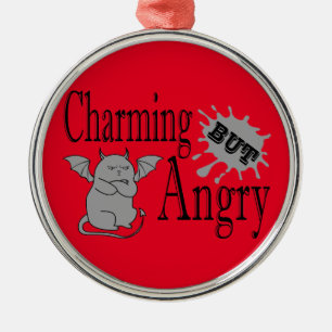 Ornement En Métal Charming mais en colère petit chat diable drôle ci