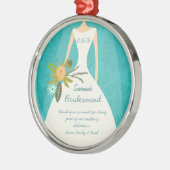 Ornement En Métal Chartreuse moderne Turquoise Mariage damassé (Gauche)