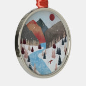 Ornement En Métal Chasse hivernale Fox (Droite)