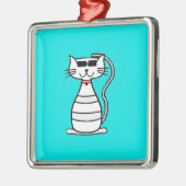 Ornement En Métal Chat cool avec lunettes de soleil (Gauche)