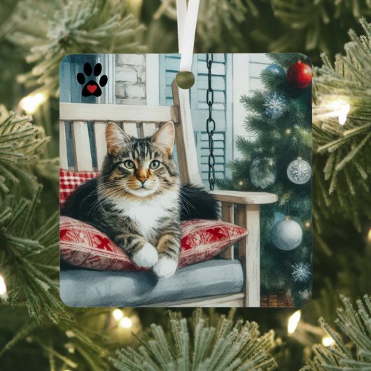 Ornement En Métal Chat de Noël (Insitu)