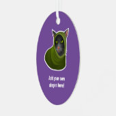 Ornement En Métal Chat douillet en tenue à capuchon, Hacker Kitty -  (Avant gauche)