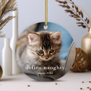 Ornement En Métal Chat drôle 2 Photo Noël