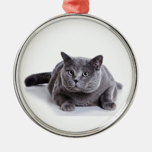 Ornement En Métal Chat gris