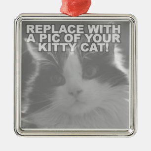 Ornement En Métal Chat Kitty personnalisé