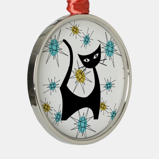 Ornement En Métal Chat moderne rétro du milieu du siècle (Droite)