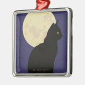 Ornement En Métal Chat noir et la lune (Gauche)
