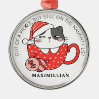 Chat portant le chapeau du Père Noël à l'intérieur