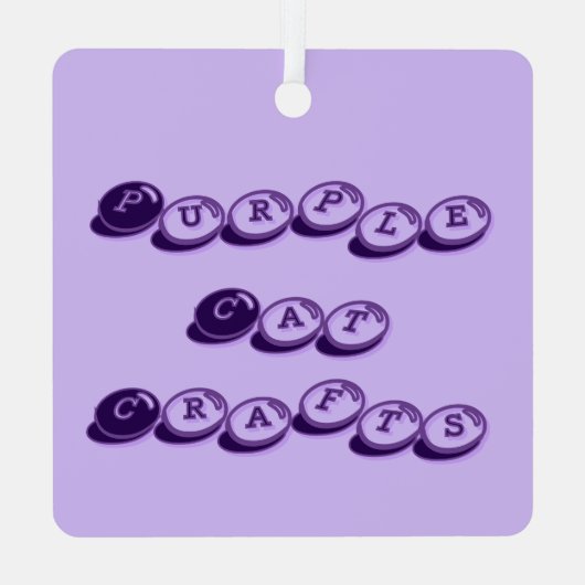 Ornement En Métal Chat violet élégant (Verso)