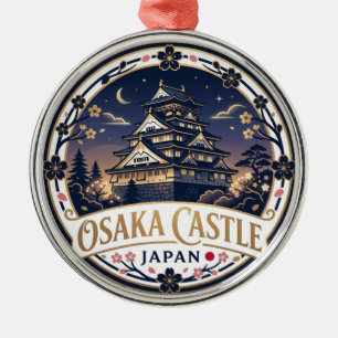 Ornement En Métal Château d'Osaka la nuit Japon