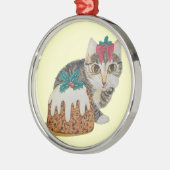 Ornement En Métal chaton chaton chaton mignon boudin à Noël (Gauche)