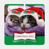 Ornement En Métal Chatons à Santa Hats Noël 20XX (Verso)