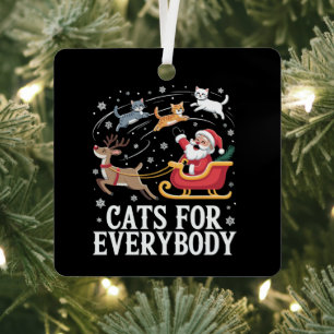 Ornement En Métal Chats pour tout le monde Noël Chat drôle de Xmas S
