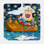 ORNEMENT EN MÉTAL CHAUSSURES NÉERLANDAISES PÈRE NOËL SHIP, ICEBERGS, (Recto)