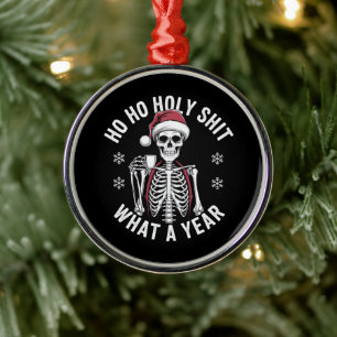 Ornement En Métal Chemise Sainte Quel An Humour de Noël Squelette