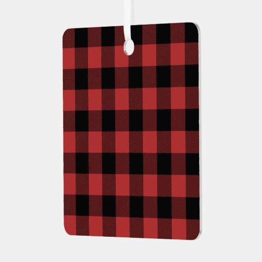 Ornement En Métal Chèque de Buffle Noir Rouge (Avant gauche)
