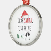 Ornement En Métal Cher Père Noël, apporte du vin Noël drôle (Gauche)